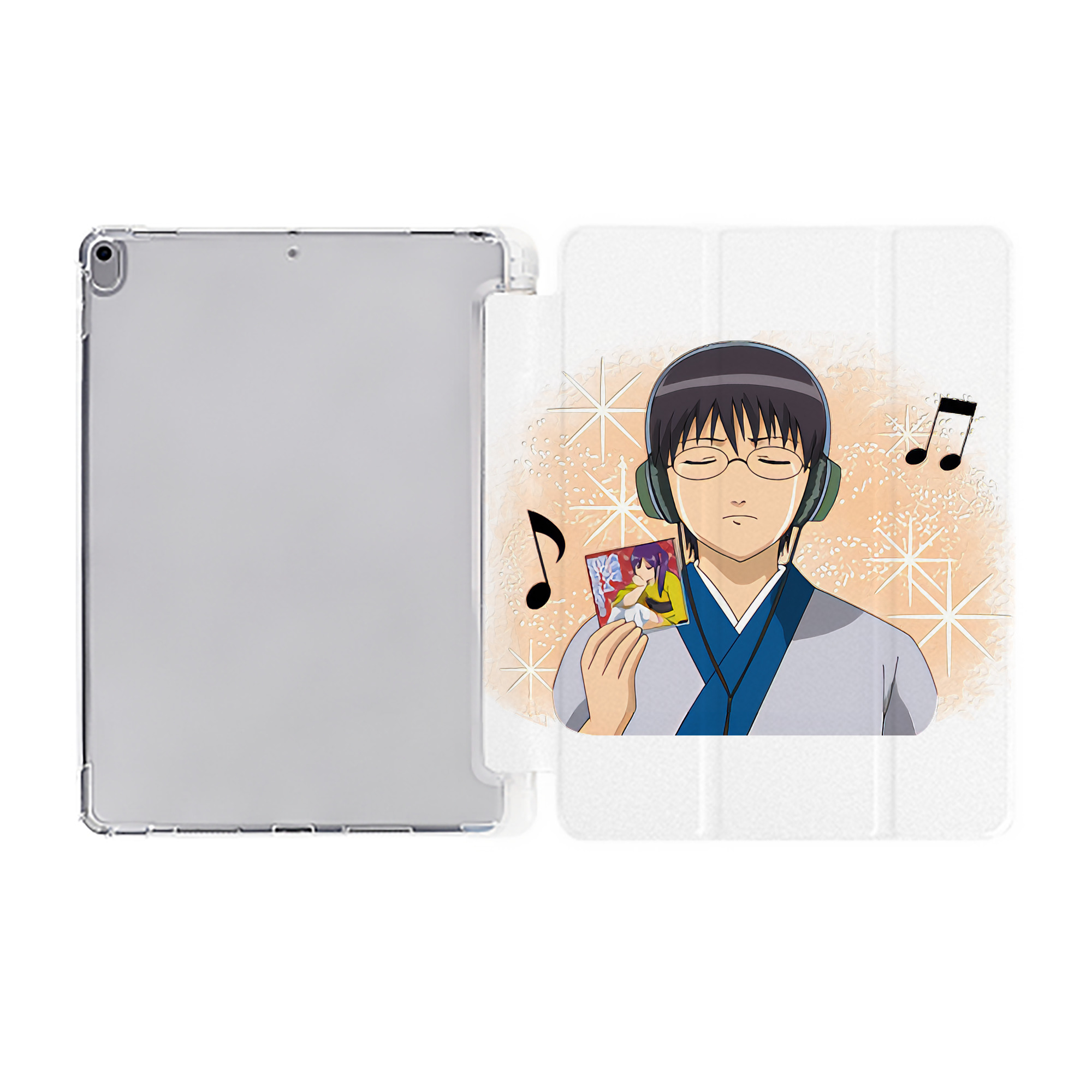 ぎんたま 坂田銀時（さかたぎんとき） 神楽 志村新八（しむら しんぱち） GINTAMA Sakata Gintoki Kagura Shimura Shinpachi IPad ケース ペン収納付き 三つ折りスタンド PUレザー×シリコン 対応機種9.5/10.5/10.9インチ